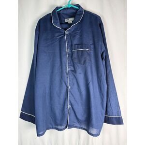 Mens‎ Blue Pajama Set L 10W Apparel Sleepwear Long Sleeve Cotton Blend Comfort